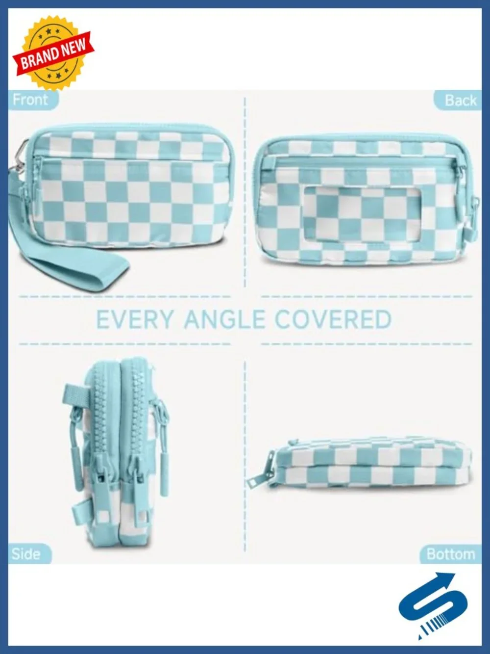 Nylon Wristlet Wallet RFID Blocking Crossbody with Credit Card Holder &